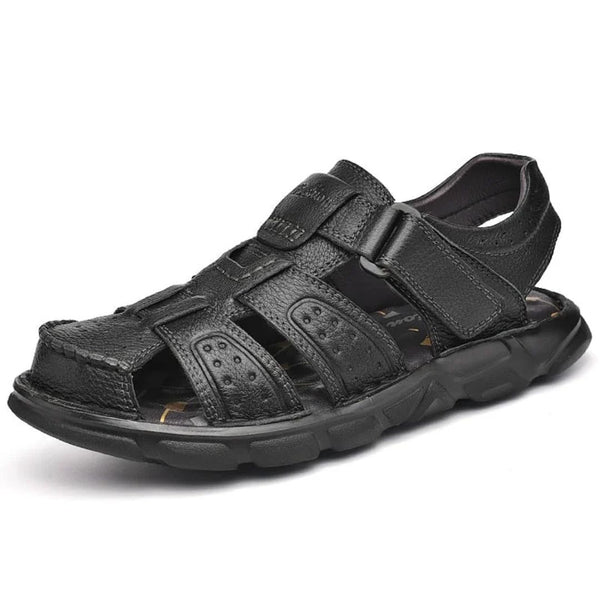 Theo Men’s Leather Outdoor Sandals – Lightweight, Cushioned Sole
