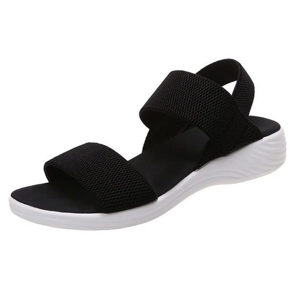 Luna Women’s Summer Sandals – Elastic Band, Adjustable Buckle, Lightweight Sole