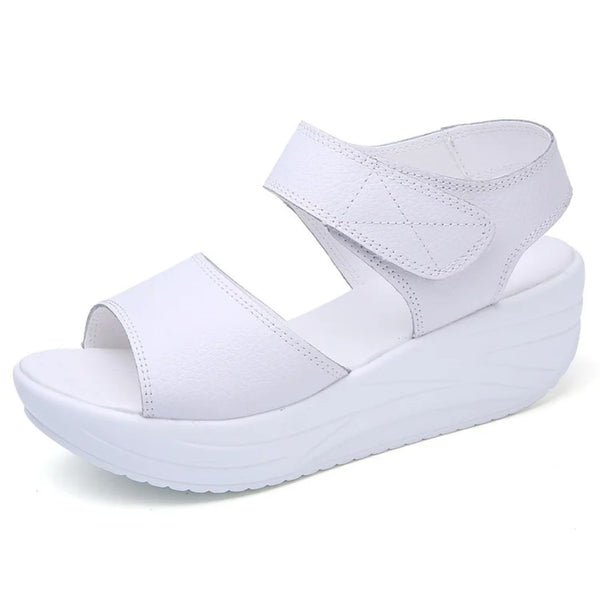Solara Women’s Platform Sandals – Rocker Sole, Adjustable Strap, Non-Slip Outsole